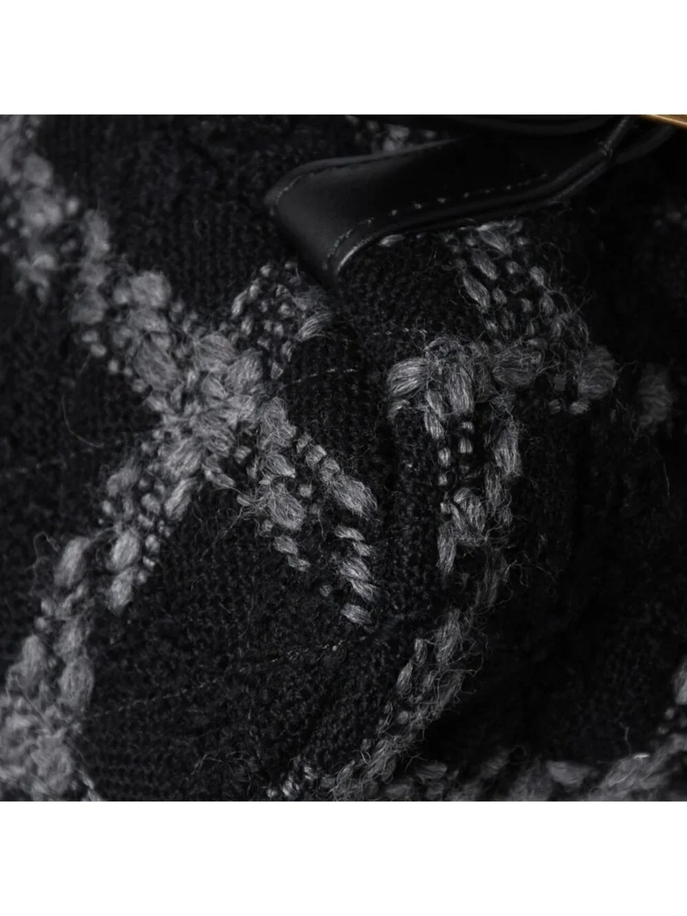 Chanel Tweed Dumas Backpack Base CC Logo Black Gray